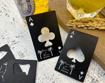 Bulk Wedding Favor Bottle Openers For Guests/Bridal Shower Cap Openers/Wedding Poker Card Opener/Save the Date Favors/Birthday, Wedding Gift