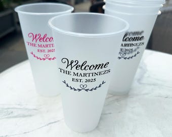 ウェルカムホームカップの記念品/カスタム新築祝いの割れにくいプラスチックカップ/ホームパーティーの装飾/友人へのパーソナライズされた新築祝いのギフト