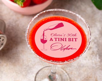 Personalisierte essbare Drink Toppers / ein bisschen ältere essbare Geburtstags-Cocktail-Toppers / personalisierte Dirty Martini Toppers / 30. Geburtstag Toppers