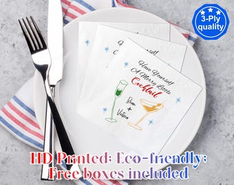 Personalized Napkin For Christmas Party/Holiday Cocktail Party Napkins/Merry Little Cocktail Christmas Napkins/Christmas Party Napkins