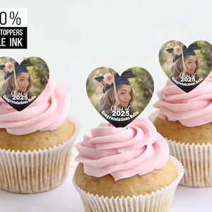 Edible Photo Cake Topper for Graduation/Custom Congrats Grad Cocktail Toppers/College Graduation Drink Topper/Class of 2025 Graduation Decor