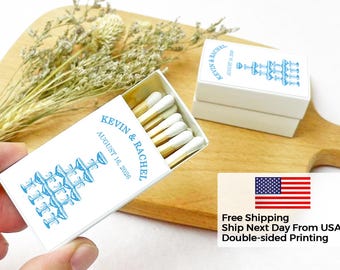 Personalized Matches Wedding Favor ideas/Champagne Tower Wedding Matchboxes/Reception Favors/Bridal Shower, Engagement/Custom Party Favors