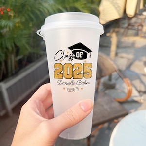 Personalized Graduation Party Cups, Class of 2025 Decorations, Grad Party Favors, Custom Drinkware Plastic Cups for Graduation Celebrations