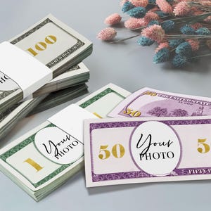 Bulk Custom Dollar Bills/Party Games Money/You Face On Money/Play Prop Money/Personalized Funny Money for Bachelorette Party/Monopoly Money
