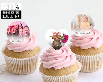 Custom Edible Drink Toppers with Photo/Wafer Paper Cocktail Toppers/Image Cupcake Topper/Personalized Toppers for Wedding/Business/Birthday