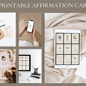 40 tarjetas de afirmación imprimibles para la confianza, el cuidado personal y el éxito