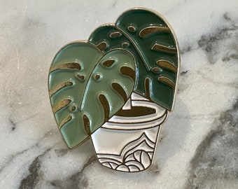 Monstera Plant Enamel Pin | Plant Pin | Plant Enamel Pin | Plant Brooch | Monstera Enamel Brooch