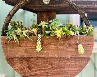 Hanging Wine Barrel Planter (Large Round) - for LOCAL SACRAMENTO Pickup/Delivery ONLY