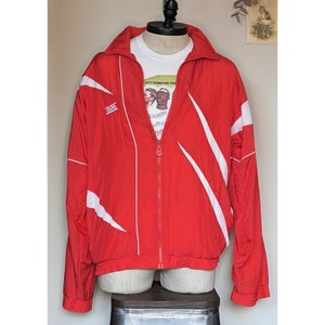 Red & White 1980s Xara Windbreaker