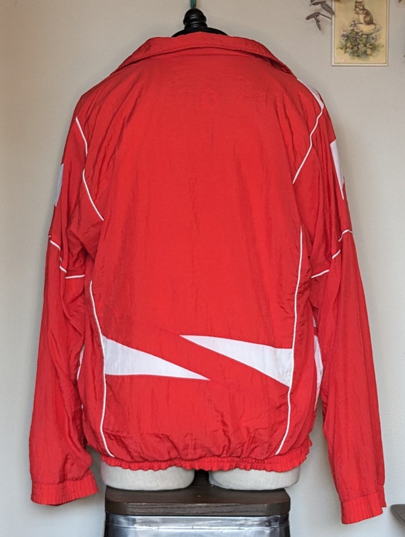 Red & White 1980s Xara Windbreaker - image 2