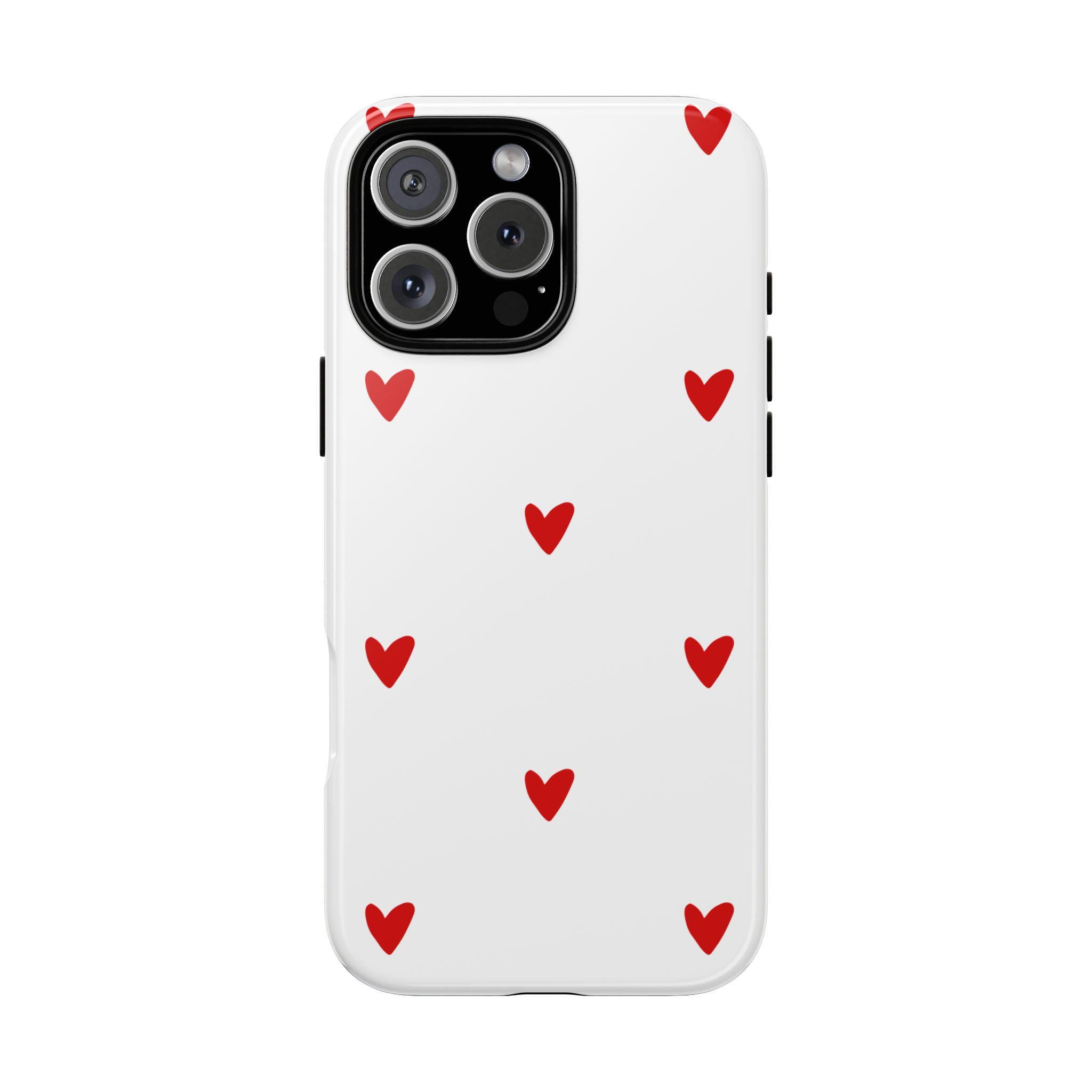 Red Heart Phone Case Cute Valentines Day Red White |gift