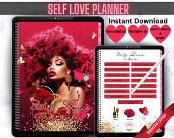 Black Girl Self Love Planner Valentines Day Planner Black Girl Digital Planner 2024 Digital Planner Goodnotes Planner Undated Planner