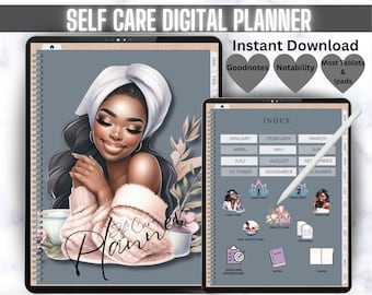 Black Girl Self Care Planer Goodnotes Planner Self Care Planer 2024 Planer Black Girl Digitaler Planer 2024 Digitaler Planer Jahresplaner