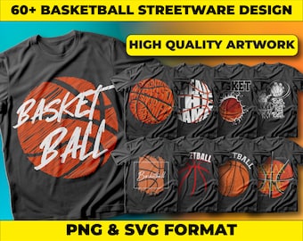 Basketball Streetwear T-Shirt Designs: Urban Graphics Bundle (PNG, SVG)