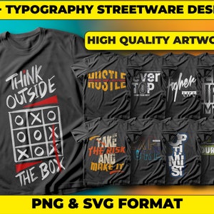 90+ Typography Streetwear Designs, T-shirt Design Bundle