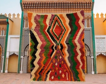 Handmade Berber Rug for Bedroom or Living Room - Custom Boujaad Rug.