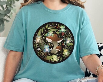 Frog and Mushroom Cottagecore T-Shirt