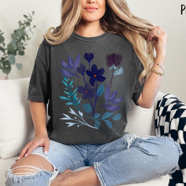 Boho Watercolor Wildflowers T-Shirt, Cottagecore Shirt, Wildflower Shirt, Boho Shirt, Floral Shirt, Vintage Botanical Shirt, Garden Lover