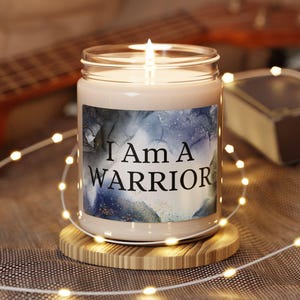 PMDD Scented Soy Candle, 9oz: I Am a Warrior Mental Health Gift