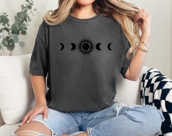 Moon Phase Shirt, Witchy Celestial Tee, Comfort Colors