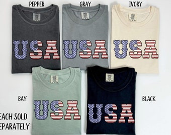 4th of July T-Shirt, USA Flag T-Shirt, Independence Day Shirt, American Flag Shirt, USA Logo Shirt, Comfort Colors Shirt, Big USA Shirt