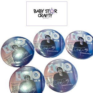 May include: Five circular badges featuring a person's photograph, the word "ECHO", and "Release Party" in a stylized font. The badges have a blue and purple gradient background and the date "05.15". The badges are from "Toronto 9 PM ET".