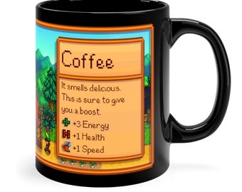 Taza de café de Stardew Valley - Negra, 11 oz