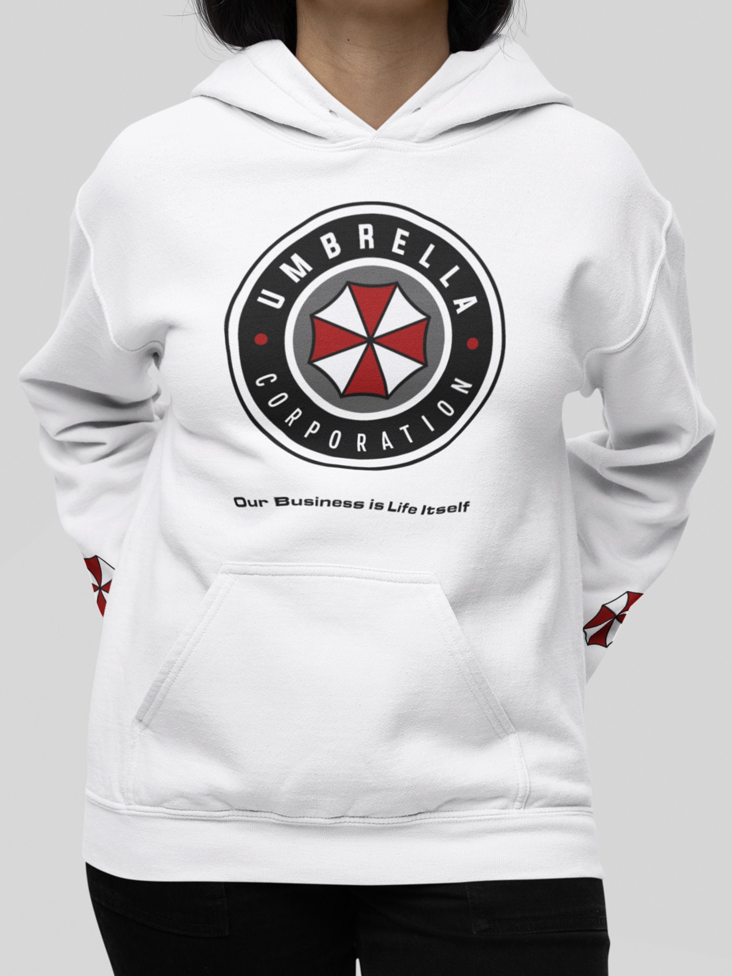 Umbrella Corporation Hoodie – Sleeve Print, Gamer Gift - Etsy