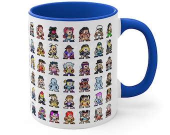 Street Fighter 8-Bit Character Mug – Retro Gamer Coffee Cup