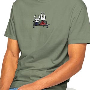 Hollow Knight Embroidered Shirt, Silksong Unisex Tee imagem 3