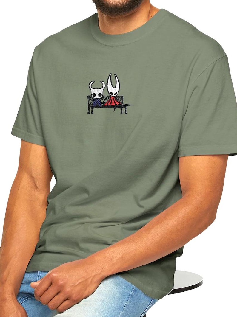 Hollow Knight Embroidered Shirt, Silksong Unisex Tee imagem 3
