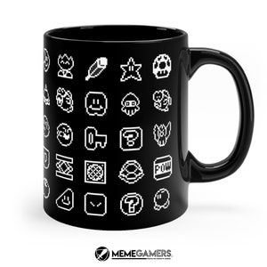 Super Mario World Sprites Mug, Black 11oz