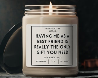 Friend Candle, Gift Her Candle, BFF Gift, Best Friend Birthday, Funny Gift Her, Coworker Candle, Friends Forever Gift, Funny Candles, Thank