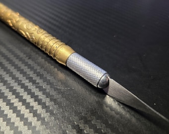 X-Acto-handgreep #1, rond messing, unieke ets