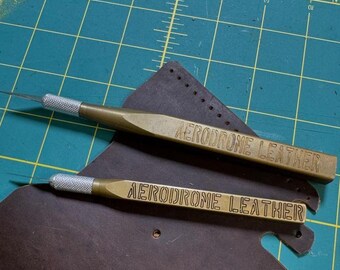 Groot X-Acto-handvat #1, vierkant messing, gravure beschikbaar