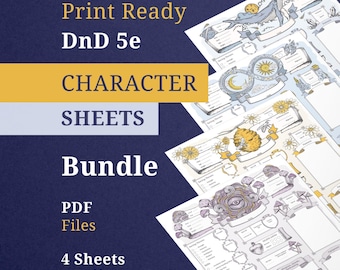 DnD 5e Character Sheet Bundle | 4 Unique Themes (Printable PDF)
