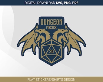 Dungeon Master Dragon SVG, PNG, PDF Files, DnD Designs (Digital Download)