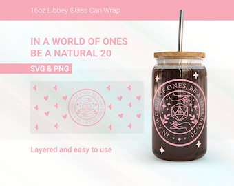 Dungeons and Dragons Libbey Glass Can Wrap, Dice SVG PNG (Digital Product)