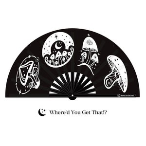 Magical Mushroom Rave Fan: Large Clack Folding Fan