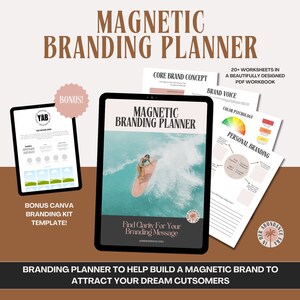 Branding Planner, Magnetic Branding Workbook, Attraction Marketing Branding Kit Template, Small Business Unique Selling Proposition Workbook