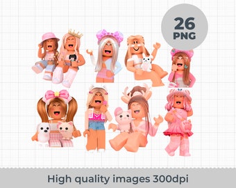 Roblox girls PNG images Pink Digital Download, instant download Roblox, PNG Roblox Girl Instant Digital Download Cute Roblox