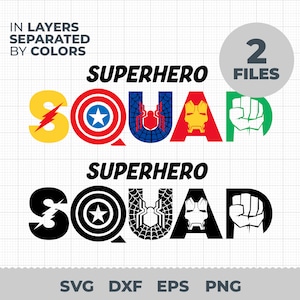 Superhero Squad svg, Superhero svg png, Custom Superhero for kids SVG and PNG Design for Cut and Sublimation