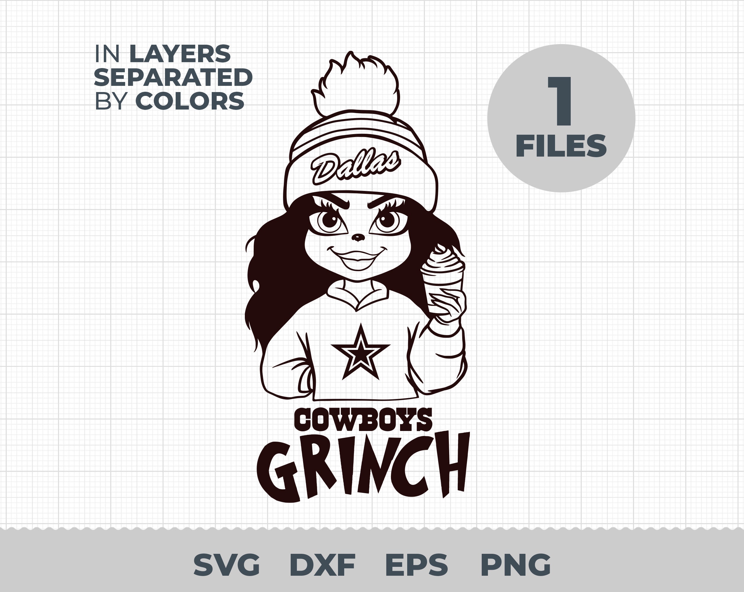 Cowboy Grinch Svg, Cowboy Grinch Dallas Svg, Cowboy Football Svg File