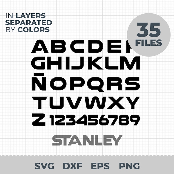 Stanley alphabet digital download. Cricut, silhouette,sublimation, clipart, svg,png,dxf