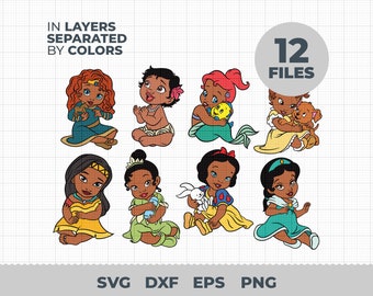 Baby Princess A frican Svg, ,Baby Princess Svg, Baby Princess Bundle, Baby Princess Cricut, Baby Princess Characters, Instant Download