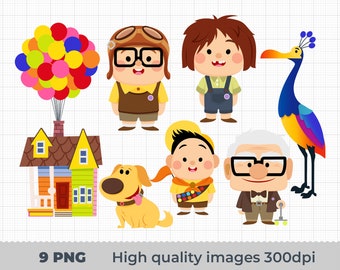 Up PNG, Up Clipart, Up Sublimation, Balloon house png, Up Poster, Up Birthday, Up Cute character