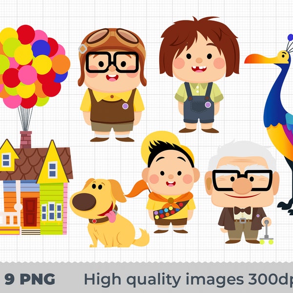 Up PNG, Up Clipart, Up Sublimation, Balloon house png, Up Poster, Up Birthday, Up Cute character