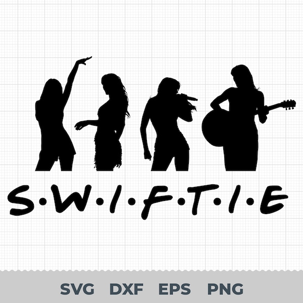 Swiftie Friends Bundle Taylor silhouette Svg, Taylor Swift Merch Png, instant digital download, sublimation