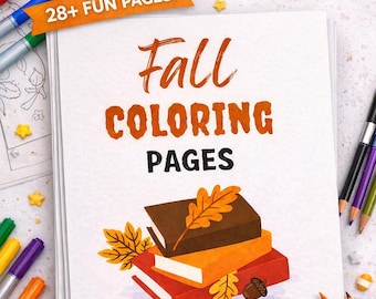 Fall Coloring Pages for Kids | Autumn Coloring Book Printable | Pumpkin Halloween Activity | Preschool Homeschool Worksheet | PDF Download