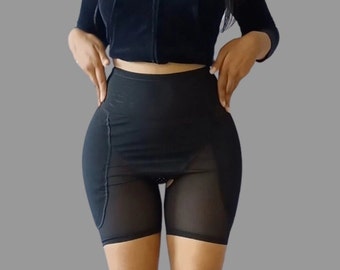 High Waist Compression Tummy Tuck Band Hip & Butt Padded Shapewear BBL Shorts | Hourglass Hip Dip Enhancer